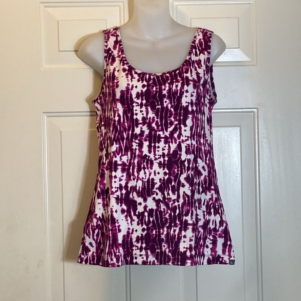 Eddie Bauer Outdoor Fitted Pink and White Tank Top Size L New No Tag